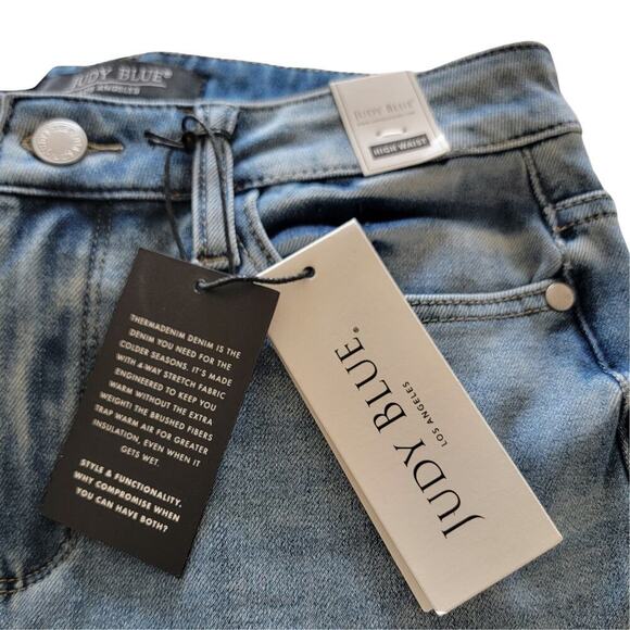 JUDY BLUE Therma Denim Boyfriend Fit High Waist Jeans Womens 3/26 Two Toned - Picture 13 of 16